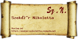Szekér Nikoletta névjegykártya