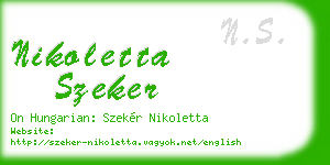 nikoletta szeker business card