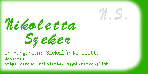 nikoletta szeker business card
